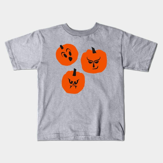 Cute Pumpkins Kids T-Shirt by Obstinate and Literate